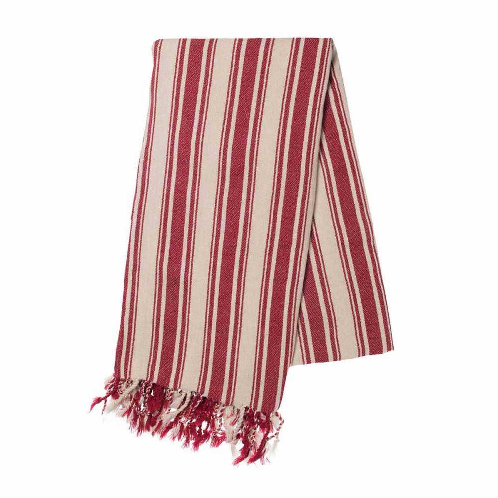 Buldano Turkish Towel - Verti Stripes Red